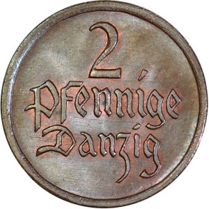 Free City of Danzig, 2 fenigs 1923, mint, magnificent
