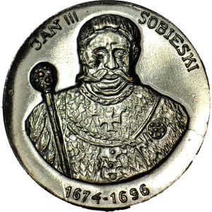 Medaile královské suity, podle Matejkovy malby, Jan III Sobieski 1674-1696, orel typu VI, stříbro