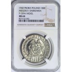 100 zlatých 1960, Mieszko a Dąbrówka, slezská orlice na štítu, SAMPLE, NIKIEL