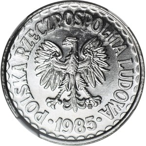 1 oro 1985, zecca, immagine del francobollo duplicata (DOPPIO SEGNO DI Zecca) - DOPPIO DIE