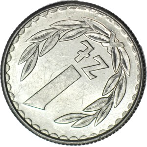RR-,1 złoty 1986, DESTRUKT, spora SKRĘTKA 220 stopni