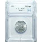 50 penny 1957, fenomenale ICG MS68