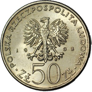 50 zloty 1983, John III Sobieski, mint, STEMPLAIN SHAKE