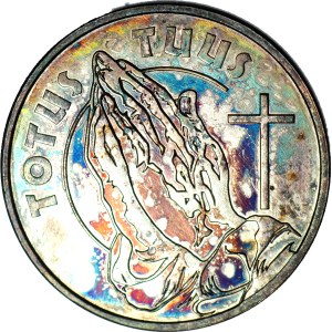 RRR-, Medal 2005, John Paul II, TOTUS TUUS, Warsaw Mint, silver plated tombac, very rare