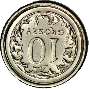 R-, 10 Grosze 2001, mint destrukt, REFLECTION 180 Grad