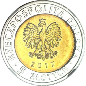 RR-, 5 gold 2017, Central industrial district, DESTRUKT - spilt core on obverse