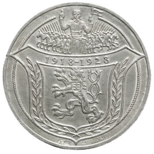 Czechosłowacja, 5 dukatów w srebrze 1928, 10-lat Czechosłowacji