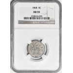United States of America (USA), 5 cents 1868 DOUBLE DIE dates