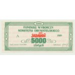 Solidarity, 5000 zloty 1989, Civic Committee Fund, ser. A, rare