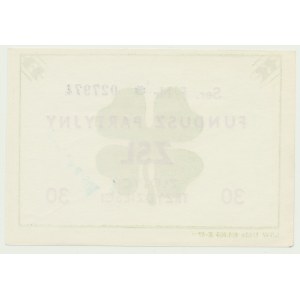 30 zloty 1966 United People's Party Fund, large Ser. F numbered