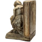 Błazen z sową - Ceramiczna podpórka do książek w stylu Art Deco