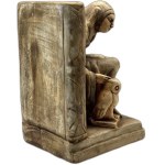 Błazen z sową - Ceramiczna podpórka do książek w stylu Art Deco