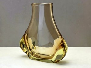 M. Klinger - massive vase two-tone glass - Czechoslovakia 1960s.