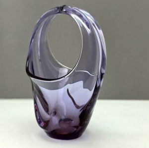 M. Klinger basket neodymium glass - Czechoslovakia 1960s