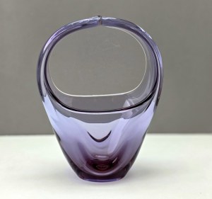 M. Klinger basket neodymium glass - Czechoslovakia 1960s
