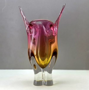 J. Hospodka - Large glass vase - Chribska Glassworks - 1960s.