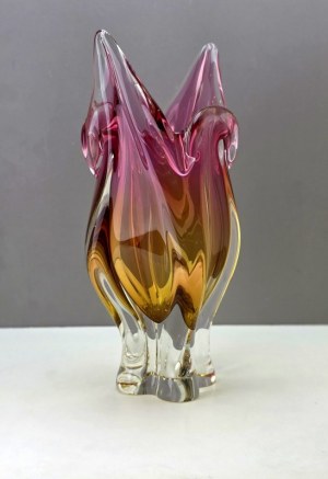 J. Hospodka - Large glass vase - Chribska Glassworks - 1960s.