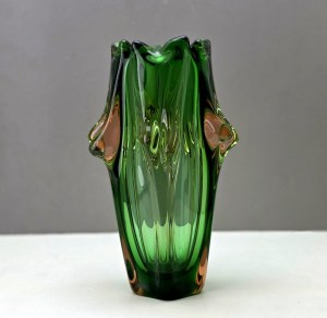 J. Taraby - Green glass vase - Czechoslovakia 1960s