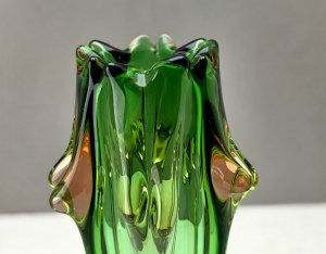 J. Taraby - Green glass vase - Czechoslovakia 1960s