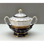 Kobaltowy porcelanowy zestaw do czekolady- Chodov lata 90-te