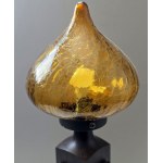 Designerska lampa szkło miodowe i drewno tekowe - Szwecja lata 70-te