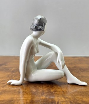 Ćmielów -porcelain figurine - Woman pensive - 1960s