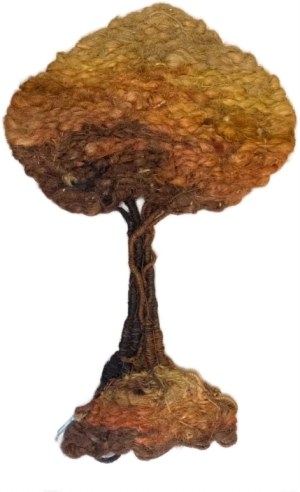 Wall decoration - Macramé - Oak with coconut fiber - Cepelia 1990s.