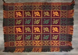 Podlasie wool hand-woven kilim - 1970s