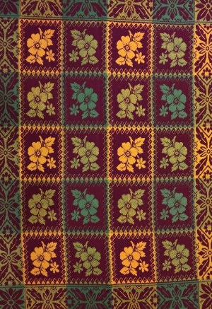 Podlasie wool hand-woven kilim - 1970s