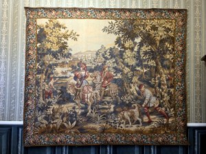 Large wool tapestry with genre scene - France late 19th/early 20th century