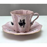 Dekoracyjna filiżanka z różowej porcelany firmy HC Chodov - Czechosłowacja lata 70-te