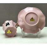 Dekoracyjna filiżanka z różowej porcelany firmy HC Chodov - Czechosłowacja lata 70-te