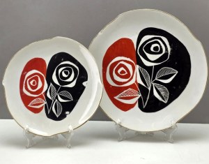 Kwiatogal cooperative - painting. Zaporowska Leonia - Dessert set - Warsaw 1961.