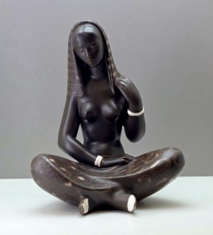 Sudanka- large ceramic figurine Czechoslovakia 1970s