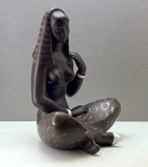 Sudanka- large ceramic figurine Czechoslovakia 1970s