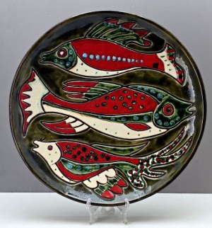 Ceramic platter 1970s Kravsko factory - Czechoslovakia 1970s