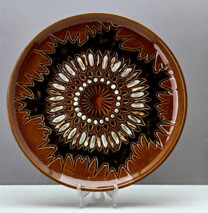 Ceramic platter 1970s Kravsko factory - Czechoslovakia - 1970s