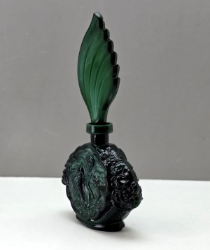 Bohemia - Art Deco style perfume flacon made of malachite glass