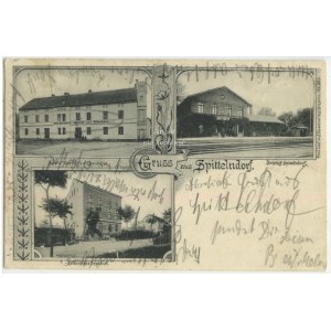Szczedrzykowice, Spittelndorf, 3 widoki Gospoda, Stacja, Poczta