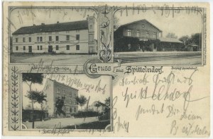 Szczedrzykowice, Spittelndorf, 3 views Inn, Station, Post Office