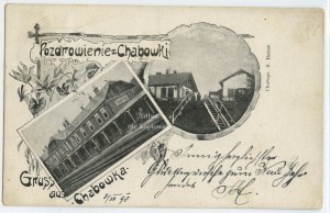 Chabówka, Greeting from...,2 views in Art Nouveau wrapper