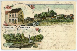 Praszka, 3 views including the border bridge between the partitions