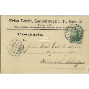 Lębork, Lauenburg i. P., Fritz Lordt, Magazin fur Glas, Porzellan…
