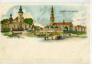 Czestochowa, 2 views: St. Barbara Church, Jasna Gora Monastery