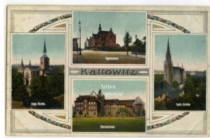Kattowitz, Katowice, 4 views with ornaments