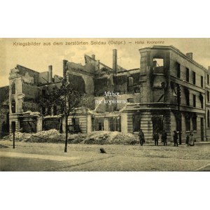 Działdowo, Soldau, Kriegsbilder aus dem zerstorten, Hotel Kronprinz