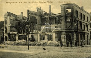 Działdowo, Soldau, Kriegsbilder aus dem zerstorten, Hotel Kronprinz
