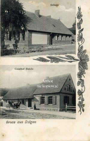 Dlugie near Drawsko Pomorskie, Dolgen, school, inn