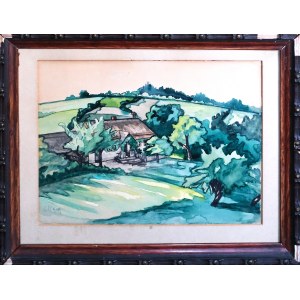 Józef HORYD (1898 - 1939), Pejzaż z dworkiem, 1919