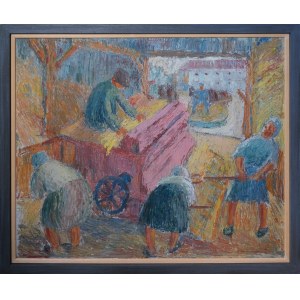 Józef SKROBIŃSKI (1910-1979), Młocka, ok 1950